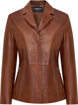 Derimod Helen Kadın Taba Kısa Deri Ceket 25WGE5610M2