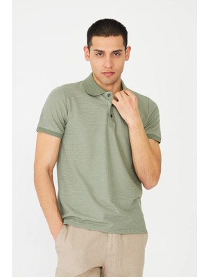 White Stone Yeşil Modern Kesim Polo Yaka Erkek T-Shirt