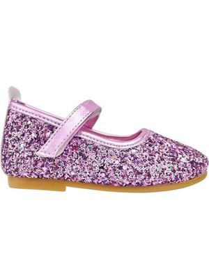 Nubebe Taşlı Kız Çocuk Babet Lila