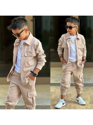 Yiğit Butik Erkek Çocuk Ceketli Spor Takım 3 Lü Şık Günlük Eşofman Takımı