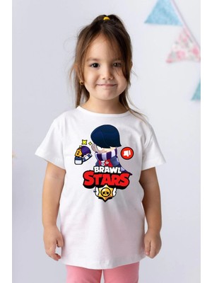 Çamaşır Kenti Bisiklet Yaka Kısa Kol Baskılı Çocuk T-Shirt - Beyaz Midas Wear