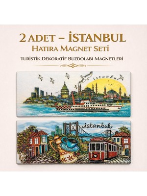 2 Adet- Istanbul Hatıra Magnet Seti – Turistik Dekoratif Buzdolabı Magnetleri