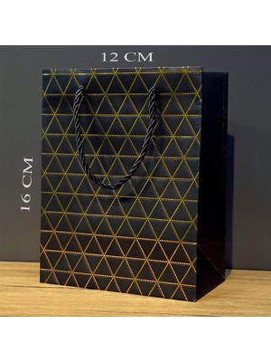 Mini Boy Siyah Gold Yaldızlı Karton Çanta Midastech