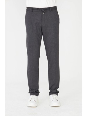 White Stone Antrasit Bağcıklı Rahat Kesim Jogger Pantolon