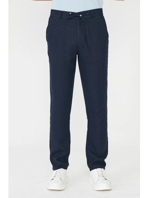 White Stone Lacivert Bağcıklı Rahat Kesim Jogger Pantolon