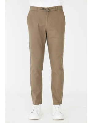 White Stone Haki Erkek Bağcık Detaylı Jogger Spor Pantolon