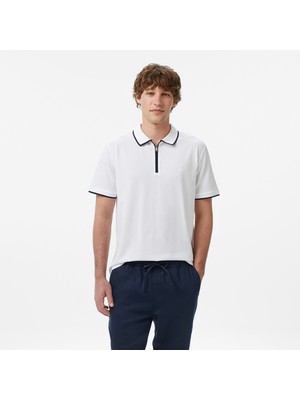 Nautica Erkek Beyaz Regular Fit Polo Yaka T-Shirt K65210T.1BW