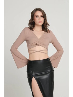 Modazeyosh Kadın Kruvaze Bağlamalı Bluz