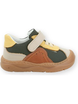 Nubebe Stylish Erkek Ilk Adım Ayakkabısı Deri Spor Olive