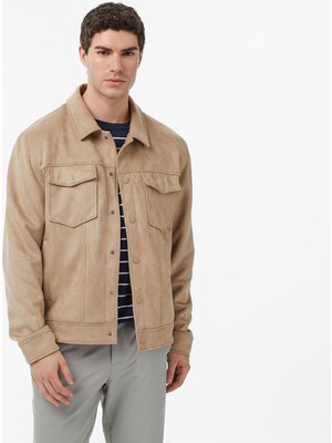 Nautica Erkek Bej Regular Fit Süet Ceket J65016T.2GR