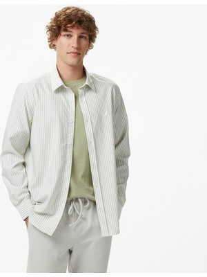 Nautica Erkek Yeşil Regular Fit Çizgili Gömlek W65445T.3TA