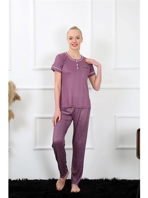 Çamaşır Kenti Kadın Mürdüm Kısa Kol Pijama Takım