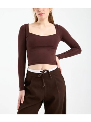 Modazeyosh Kadın Kalp Yaka Detay Bluz 8888