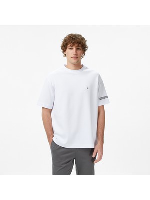 Nautica Erkek Beyaz Oversize T-Shirt V55234T.1BW