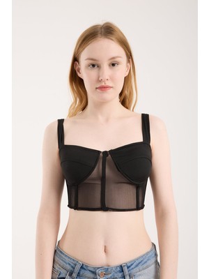 Modazeyosh Kadın Tül Detay Askılı Bustiyer