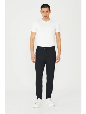 White Stone Siyah Smart Casual Modern Kesim Erkek Jogger Pantolon