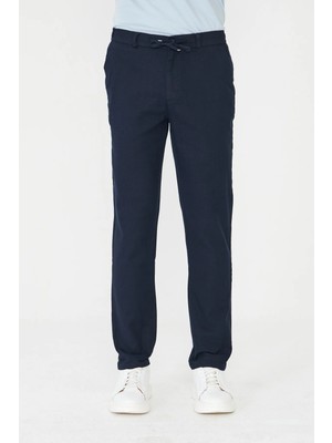 White Stone Lacivert Bağlama Detaylı Jogger Erkek Spor Pantolon