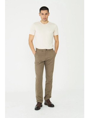 White Stone Koyu Bej Modern Kesim Chino Erkek Spor Pantolon