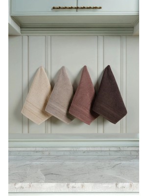 DNZGÜLCAN Lera 4'lü 30X50 Havlu Seti El Yüz Mutfak Havlusu | %100 Pamuk - Hızlı Kuruyan - Yumuşak