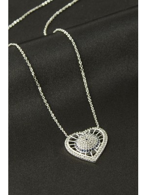 MidasTech Kalp Zirkon Taşlı Kolye Nemere