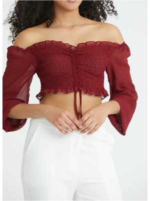 Modazeyosh Kadın Şifon Gipeli Bluz