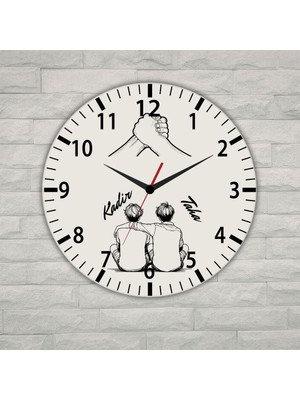 Hediye Vakti Kişiye Özel Isimli Arkadaşlık Temalı Metal Duvar Saati - En Iyi Dostluk Hediyesi