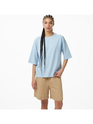 Nautica Kadın Mavi Slim Fit T-Shirt 65V712T.45K