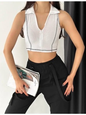 Modazeyosh Beyaz Yakalı Karyokalı Bluz