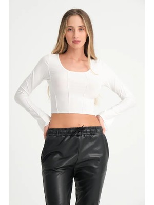 Modazeyosh Kadın Siyah Nervürlü Bluz