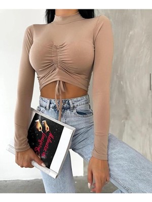 Modazeyosh Kadın Boğazlı Büzgü Detay Bluz