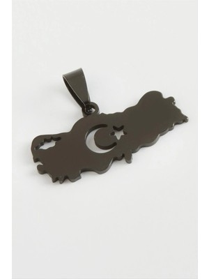 MidasTech Ay Yıldız Çelik Kolye Ucu 3,5 cm Nemere