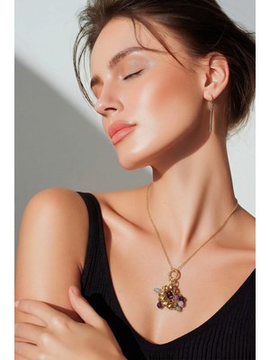 Altın Kaplama Turmalin Doğaltaş Detaylı Açılabilir Klipsli Charm