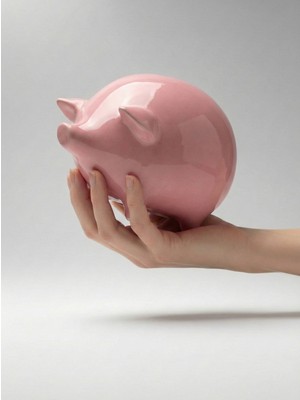 Özbience El Yapımı Seramik Pembe Domuz Kumbara, Şık ve Eğlenceli Tasarım