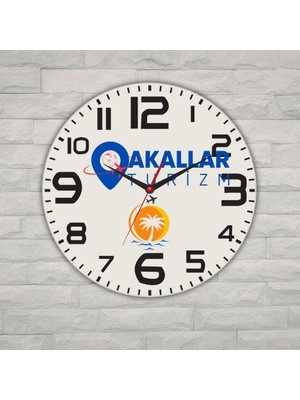Çılgıntrend Kişiye Özel Turizm Acentesi Logolu Metal Duvar Saati - 29 cm Ofis Dekoru