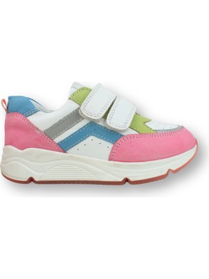 Nubebe Sevilla Kız Çocuk Ortopedik Spor Ayakkabı Beyaz-Pembe