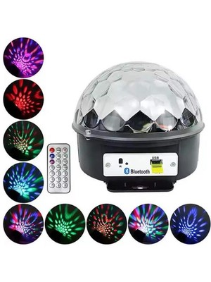 MidasTech Disko Topu Renkli Işıklı Lazer Parti Bluetooth Bağlantılı LED Küre Midiastech