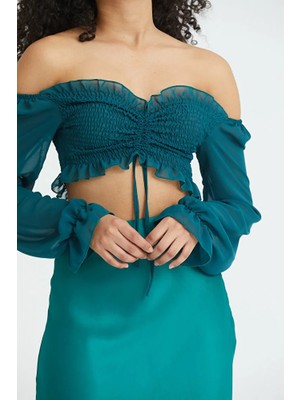 Modazeyosh Kadın Şifon Gipeli Bluz