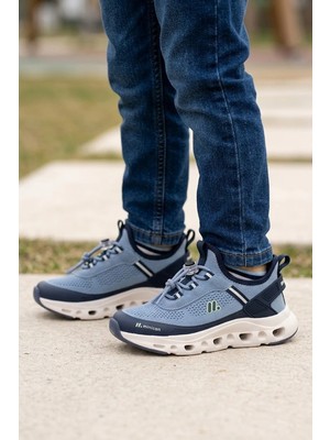 Ayakkabı Fuarı Elit İH1-F-BZX001-26Y Filet Erkek Çocuk Klasik Sneaker Indigo