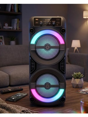 Rgb Işıklı Taşınabilir Bluetooth Hoparlör Güçlü Stereo Ses