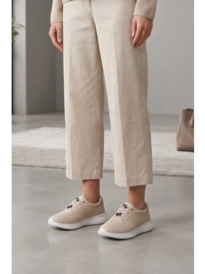 Ayakkabı Fuarı Elit ASSCL2024 Kadın Hakiki Deri Casual Ayakkabısı Taş