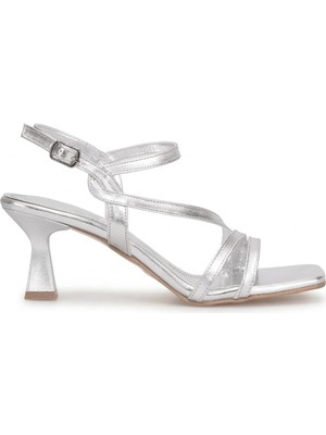 Ayakkabı Fuarı Elit MST954C Kadın Klasik Topuklu Ayakkabı Gümüş