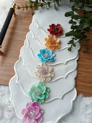 Zeynep Ela Kahve Yanı Kokteyl Çiçekli Sunum Peçete 6 Adet