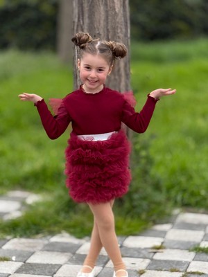Yiğit Butik Kız Çocuk Tül Tütü Etekli Takım – Şık ve Prenses Model