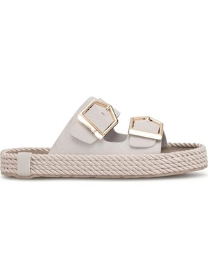 Ayakkabı Fuarı Elit PM46 K01 Kadın Düz Terlik Taş