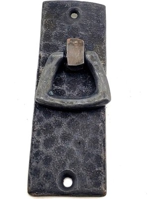 Antika Tarz Dekoratif Pirinç Dik Dövme Mobilya Kulbu - 90X31 Mm, Oksit Midastech