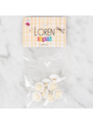 MidasTech Loren Crafts 8 Li Krem Uğur Böceği Düğme - 640