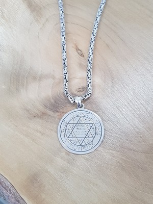 Canka Hz Süleyman Mührü Işlemeli Kolye ve Zincir