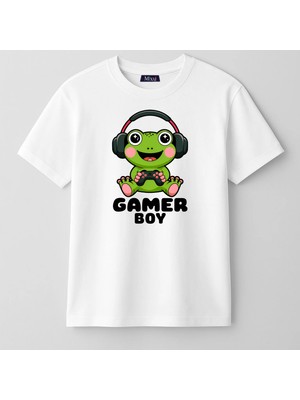 Mixxi Fashion Gamer Boy Oyuncu Erkek Baskılı Kısa Kollu Erkek Çocuk Tişört (4-13 Yaş)