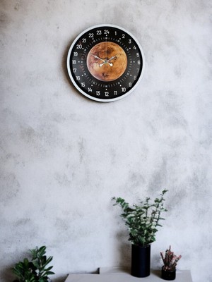 MidasTech 36 cm Beyaz 24 Saat Göstergeli Özel Tasarım Duvar Saati