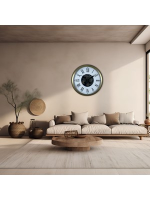 MidasTech Roma Elegance Eskitme 60 cm Çarklı Duvar Saati